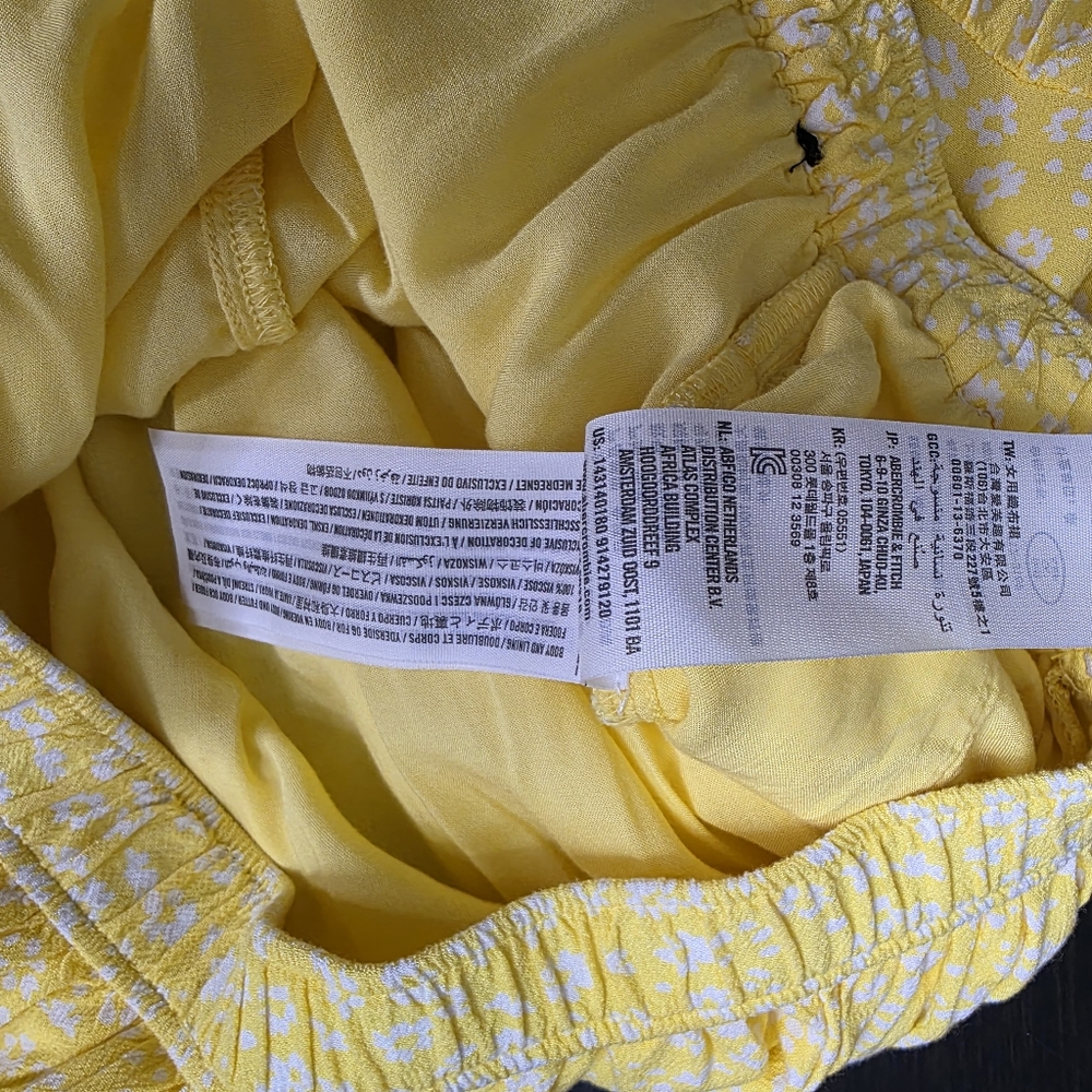 Ambercrombie & Fitch Yellow White Floral Ruffle Mini Skirt Size M - Picture 13 of 13